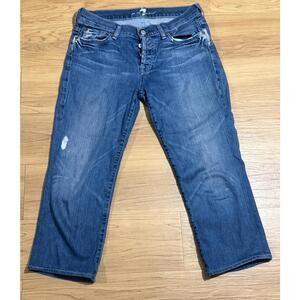 7 For All Mankind Crop Boy Cut Women’s Sz. 27 Distressed